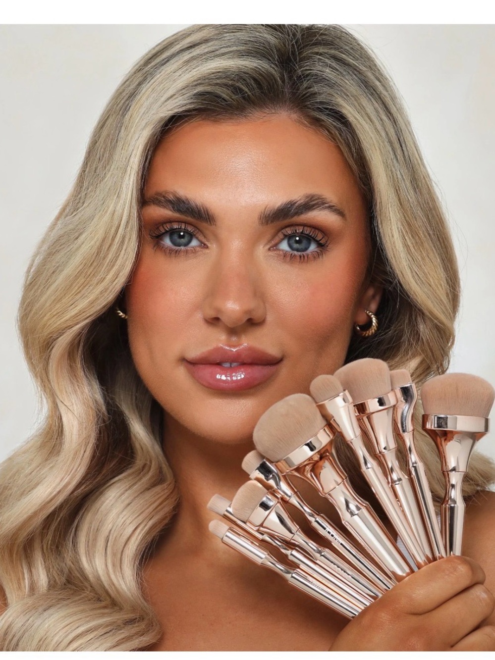 NIB ICONIC London HD Blend Complete Brush Set 9 Pc Rose Gold